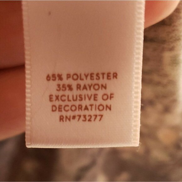 LC Lauren Conrad Womens Grey  Long Sleeve Floral Tunic With Tie Detail XXL - Picture 8 of 8